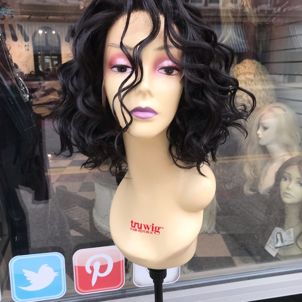 Wig DARK BROWN Swisslace Fulllace Curly fulllace - Picture 7 of 8